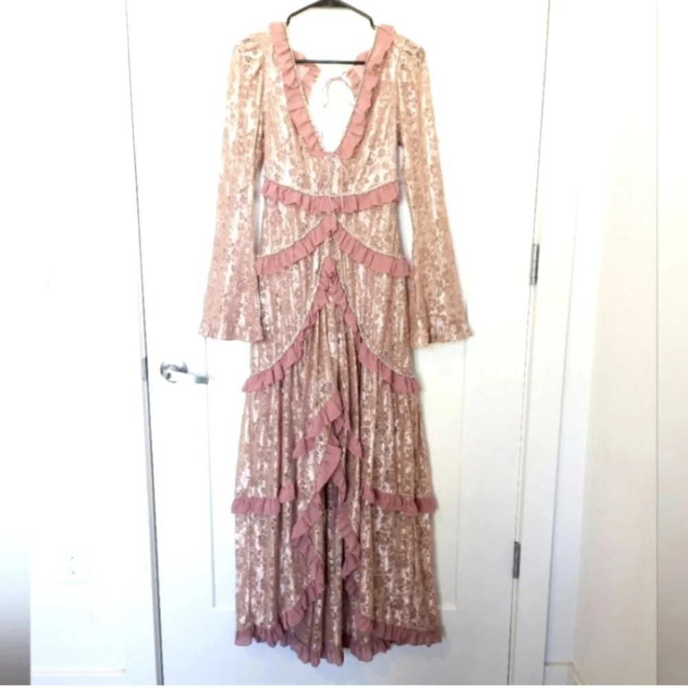 NWT For Love & Lemons lace crystal dress